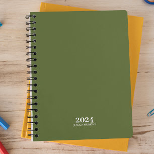 Personal Stationery • Dark Olive Green Weekly Planner