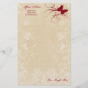 Personal Stationery Letterhead, Butterfly