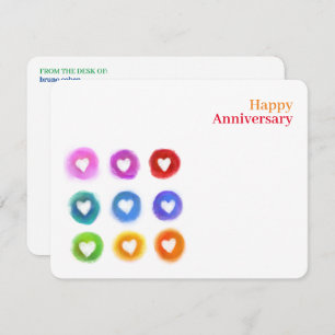 Personal Stationery: Rainbow Love hearts Note Card