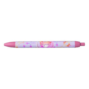 Personal Stationery Rose Hearts Black Ink Pen