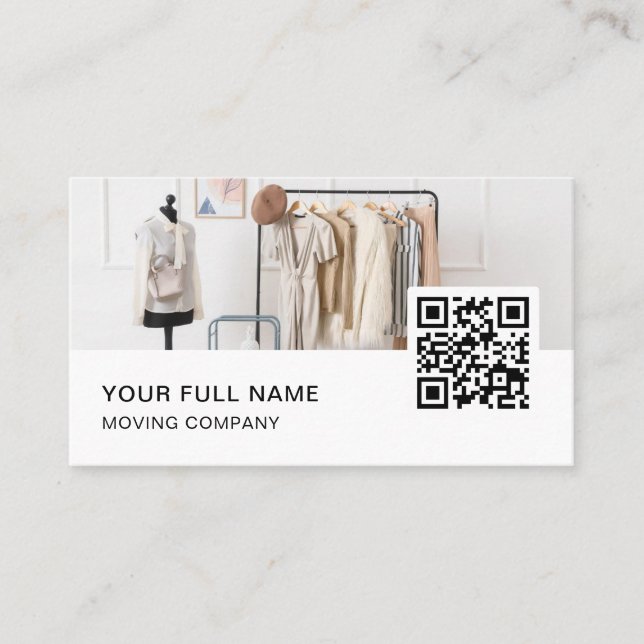 Personal Stylist QR Code Logo Social Media Business Card (Front)