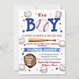 Personal Swing on Over Baseball Team Baby Shower Invitation