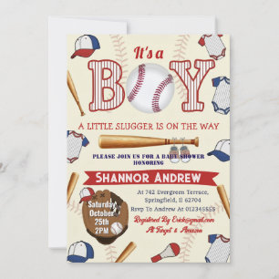 Personal Swing on Over Baseball Team Baby Shower Invitation