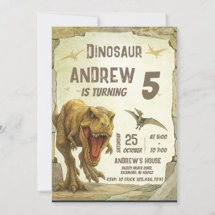 Personal T-Rex Dinosaur park Birthday party Invitation
