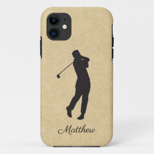 Personal Tan Leather Golf Design iPhone 11 Case