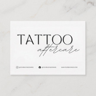 Personal Tattoo Aftercare Card Template with Icon