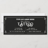 Personal Tattoo Gift Voucher CERTIFICATE