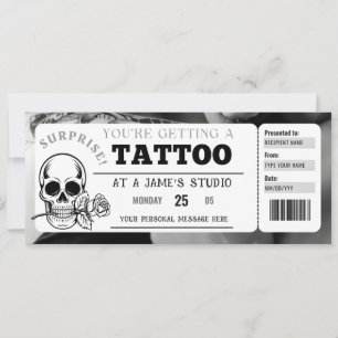 Personal Tattoo Ticket Gift Certificate Template