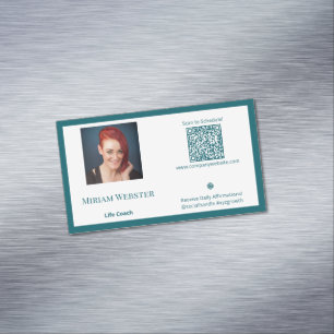 Personal Teal Life Coach Business Card Magnet