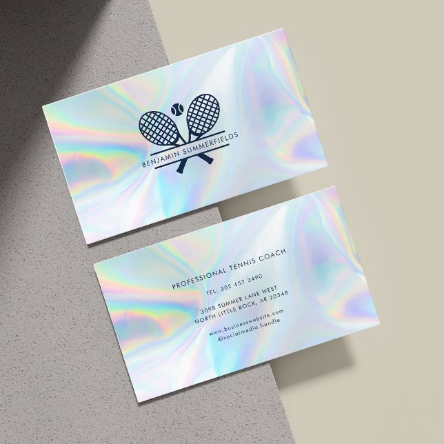 Personal Tennis Coach Holographic Business Card (Personal Tennis Coach Holographic Business Card)