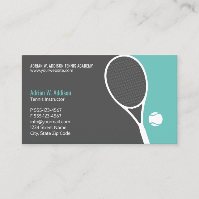 Personal Tennis Coach Instructor Club Appointment (Front)