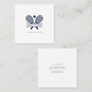 Personal Tennis Coach Minimalist White Square Business Card