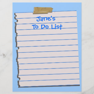 Personal To Do List Letterhead Stationery