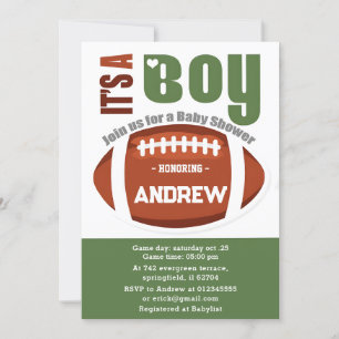 Personal Touchdown American football Baby Shower Invitation
