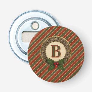 personal traditional colored Christmas striped Bottle Opener