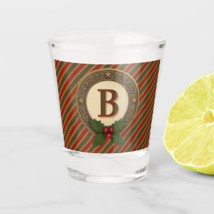 personal traditional colored Christmas striped  Shot Glass