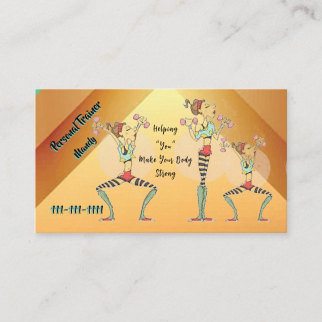 Personal Trainer 3.5" x 2.0" Business Card (Front)