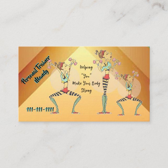 Personal Trainer 3.5" x 2.0" Business Card (Front)