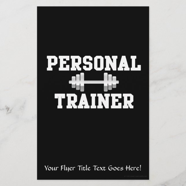 Personal Trainer Black and White Dumbell Training Flyer (Front)