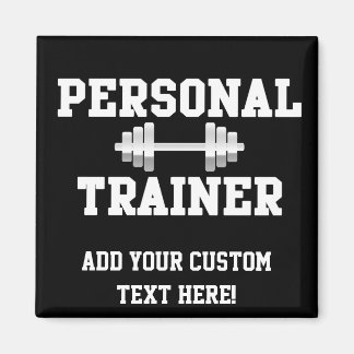 Personal Trainer Black and White Dumbell Training Magnet
