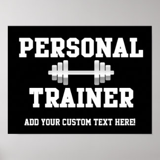 Personal Trainer Black and White Dumbell Training Poster