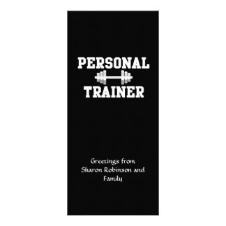 Personal Trainer Black and White Dumbell Training Rack Card