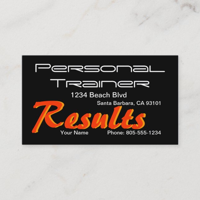 Personal trainer business card (Front)