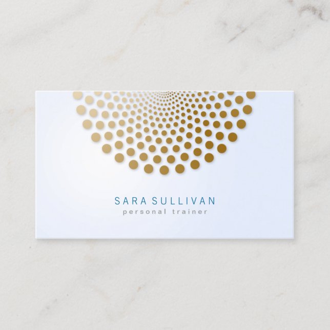 Personal Trainer Business Card Circle Dots Motif (Front)