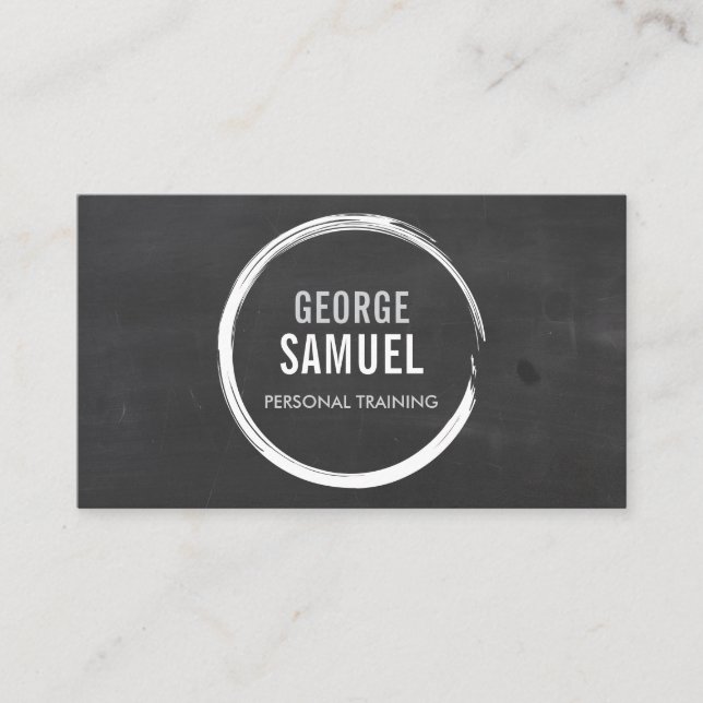 PERSONAL TRAINER CHALK SKETCH LOGO BUSINESS CARD (Front)