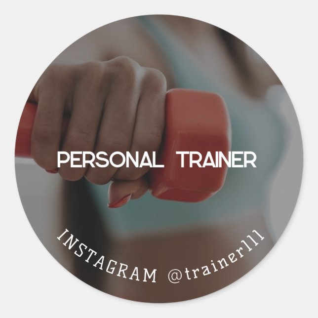 Personal trainer classic round sticker (Front)