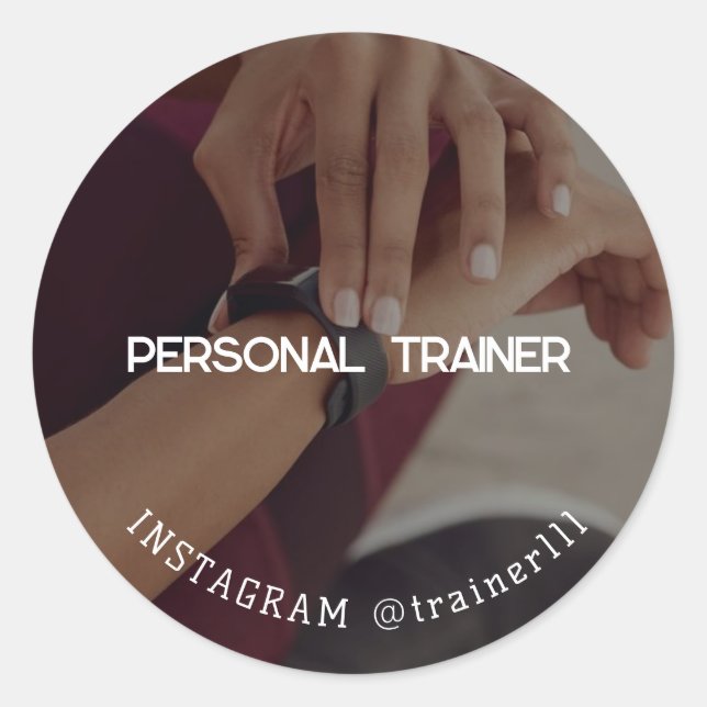 Personal trainer classic round sticker (Front)