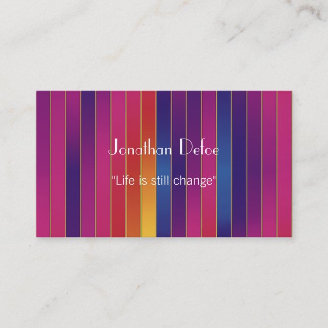 Personal Trainer Colourful Striped Business Card (Front)