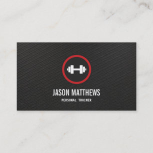 Personal Trainer Dumbbell Logo Fitness Instructor Business Card