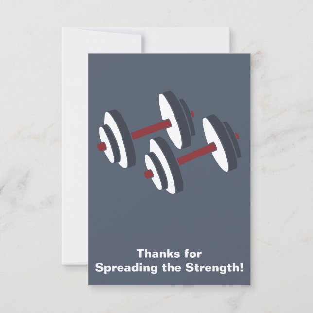 Personal Trainer Dumbbell Referral Thank You Card (Front)