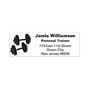 Personal Trainer Dumbbell Return Address Self-inking Stamp