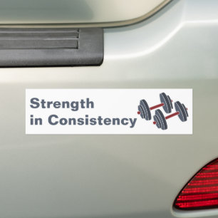 Personal Trainer Dumbbell Strength in Consistency Bumper Sticker