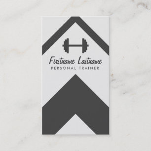 Personal Trainer & Fitness Black & White Business Card