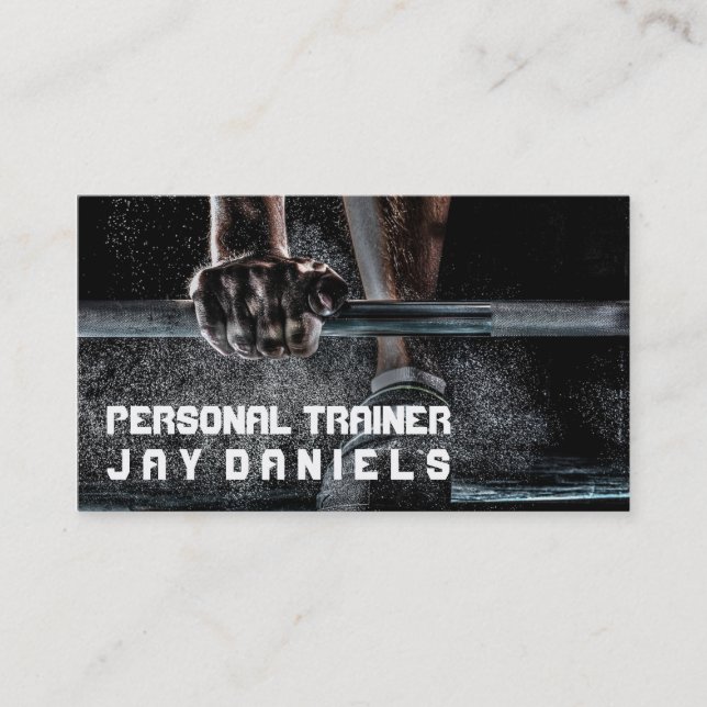 Personal Trainer Fitness BodyBuilder Business Card (Front)