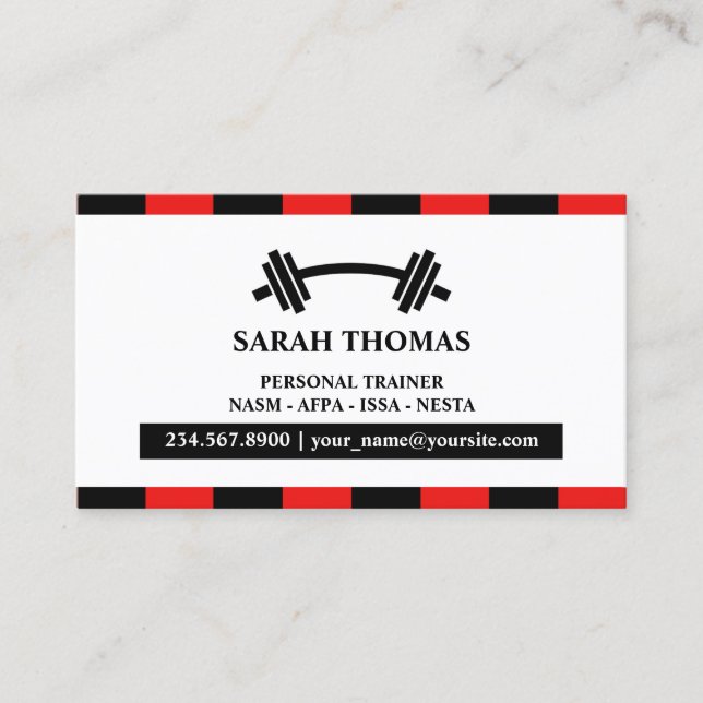 Personal Trainer Fitness Business Card (Front)