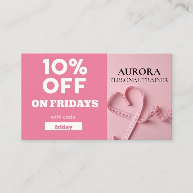 Personal Trainer Fitness Business Card (Front)