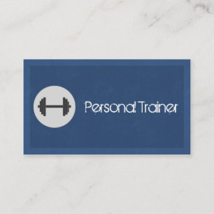 Personal Trainer Fitness Business Cards in Blue