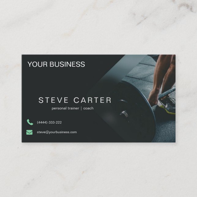 Personal Trainer Fitness Club Coach Business Card (Front)