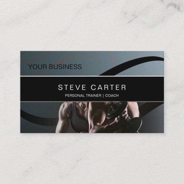 Personal Trainer Fitness Club Coach Business Card (Front)