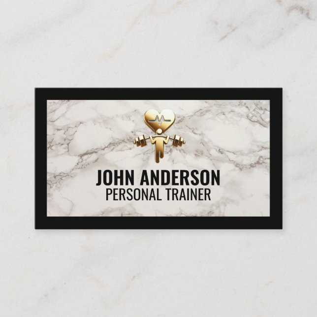 Personal Trainer fitness coach gym health modern Business Card (Front)