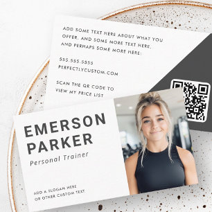 Personal trainer fitness coach photo business card