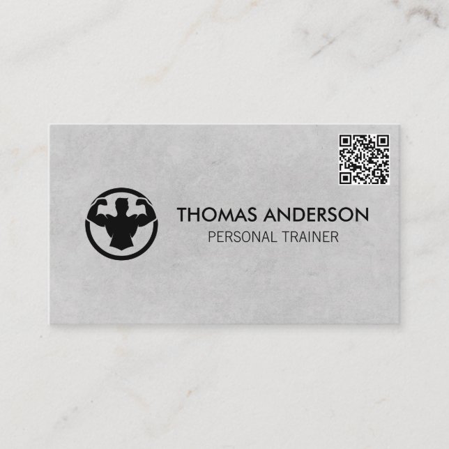 Personal Trainer | Fitness Coach | QR Code Business Card (Front)