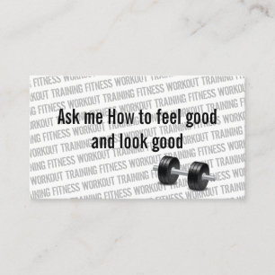 Personal Trainer Fitness Dumbbell Cool Typography Business Card