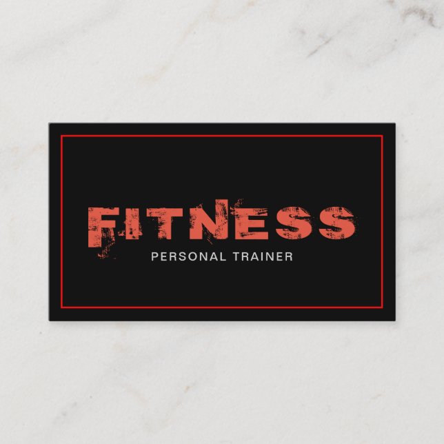 Personal Trainer Fitness Elegant Modern Plain Business Card (Front)