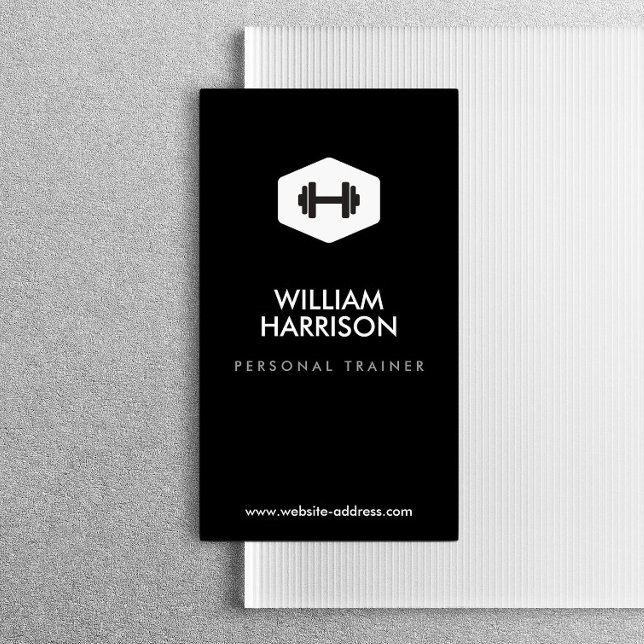 PERSONAL TRAINER, FITNESS INSTRUCTOR LOGO BUSINESS CARD (Creator Uploaded)