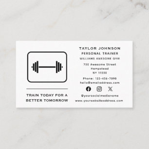 Personal Trainer Fitness Instructor Social Media Business Card